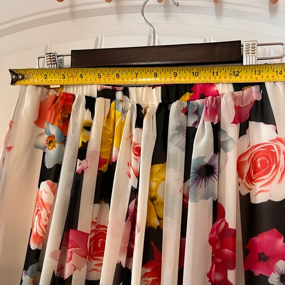 Cupio A-Line pleated floral striped skirt - Picture 4 of 4